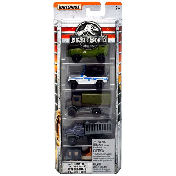 Jurassic World Matchbox All-Terrain Fleet Die Cast Car 5-Pack