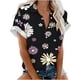 thumbnail image 1 of Blusa con estampado floral de manga corta con cuello en V para mujer OAVQHLG3B Store  lin121212, 1 of 4