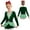 Green, variant on Girls Christmas Ballet Tutu Leotard Sequins Candy Cane Figure Ice Skating Dance Wear Green 14