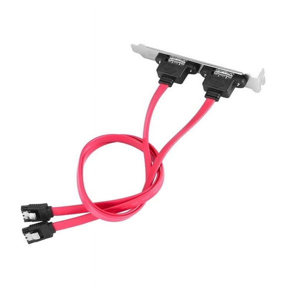 Dual Port SATA Serial Cable to ESATA Bracket Adapter Cable