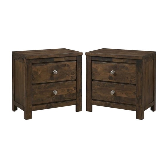 New Classic Furniture Blue Ridge Wood 2-Drawer Nightstand in Gray (Set of 2)