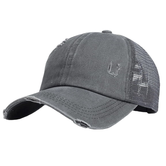 HNMKIU Women's Baseball Cap with Ponytail Hole High Bun Hat Mesh Visor for Grey,One Size