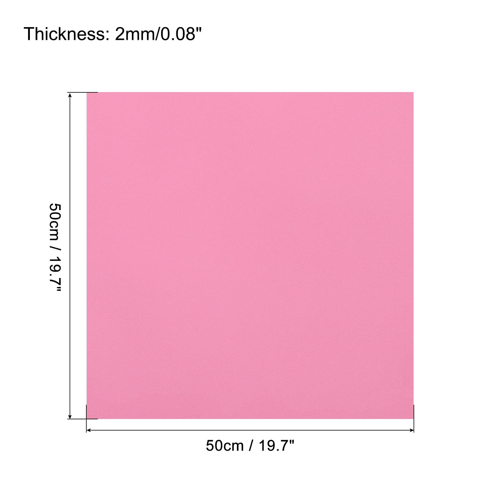 Uxcell EVA Foam Sheets Pink 19.7 Inch x 19.7 Inch 2mm Thick Crafts Foam Sheets for Costumes, Arts and Crafts Projects Pack of 5