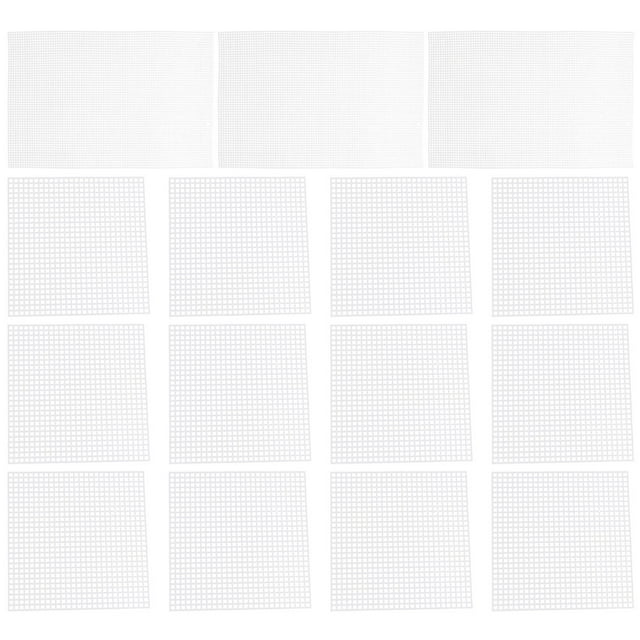 CIMAXIC 15 Pcs in 1 Set Mesh Plastic Canvas Sheets Cross Stitch Sewing Plastic Canvas Sheets for Embroidery Acrylic Yarn Crafting Knit and Crochet Projects DIY Coaster