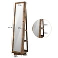 thumbnail image 4 of Rotatable jewelry cabinet with full body mirror, 360 degree rotatable lockable stand, brown, 4 of 4