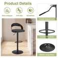 thumbnail image 5 of VECELO Swivel Bar Stools Set of 2, Adjustable Height PU Leather Armless Barstool with Back & Footrest for Bar Kitchen Dining Room, Black, 5 of 10
