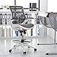 thumbnail image 3 of EMMA + OLIVER Gray Mid-Back Mesh Drafting Chair with White Frame and Flip-Up Arms, 3 of 4