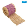 thumbnail image 3 of Unique Bargains 2.4' Wide 2.2 Yards Burlap Ribbon Lace Roll Wrapping Fabric Crafts Roll Dark Purple 2 Pack, 3 of 6