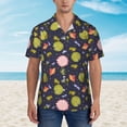 thumbnail image 2 of Gukieu Frog And Flowers Print Men's Short-sleeved Shirts, Button-down Lapel Hawaiian Shirts, T-shirts, Beach Vacation Summer Casual Wear,Large, 2 of 7