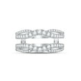 thumbnail image 2 of 14kt White Gold Womens Round Diamond Wrap Ring Guard Enhancer 5/8 Cttw, 2 of 4