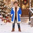 thumbnail image 2 of Toddler Kids Boys Lined Overcoat Long Sleeve Open Front Warm Cozy Windproof Elegant Outerwear 4-5 Years, 2 of 5