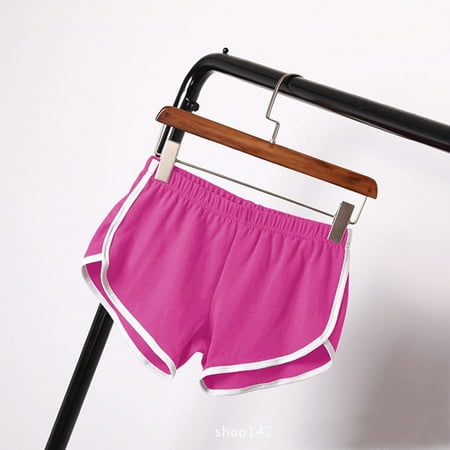 

LEEy-World Shorts for Women Women s Plus Size Solid Drawstring Waist Rib Knit Pajama Lounge Shorts Hot Pink XXL