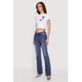 thumbnail image 2 of Women's Trendy Mid Rise Whiskered Bootcut Jeans, 2 of 4