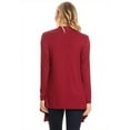 thumbnail image 4 of MOA Collection Women's Plus Solid Basic Open Draped Front Long Sleeve Relaxed Cardigan Sweater, 4 of 5
