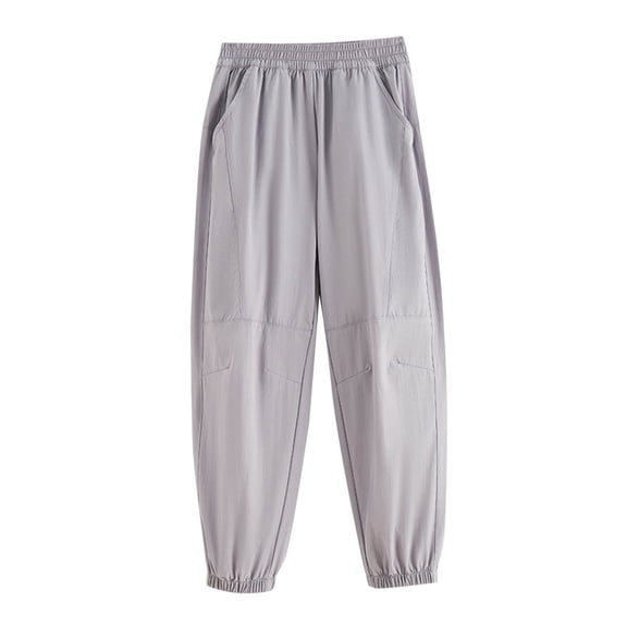 StSilkitty Quick Dry Sweatpants for Boys Girls Solid Color Elastic Waist Joggers with Pockets Lightweight Athletic Trousers