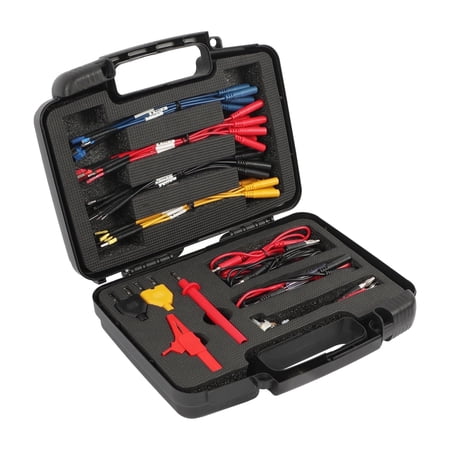 AUTOOL 48 In 1 Lead Terminal Test Kit, Multimeter Test Leads Set, W/ Banana Plug Connectors Alligator Clips 32A/1000V Test Hook Clips Replaceable Wire Piercing Probes Test Tweezer Jumpers