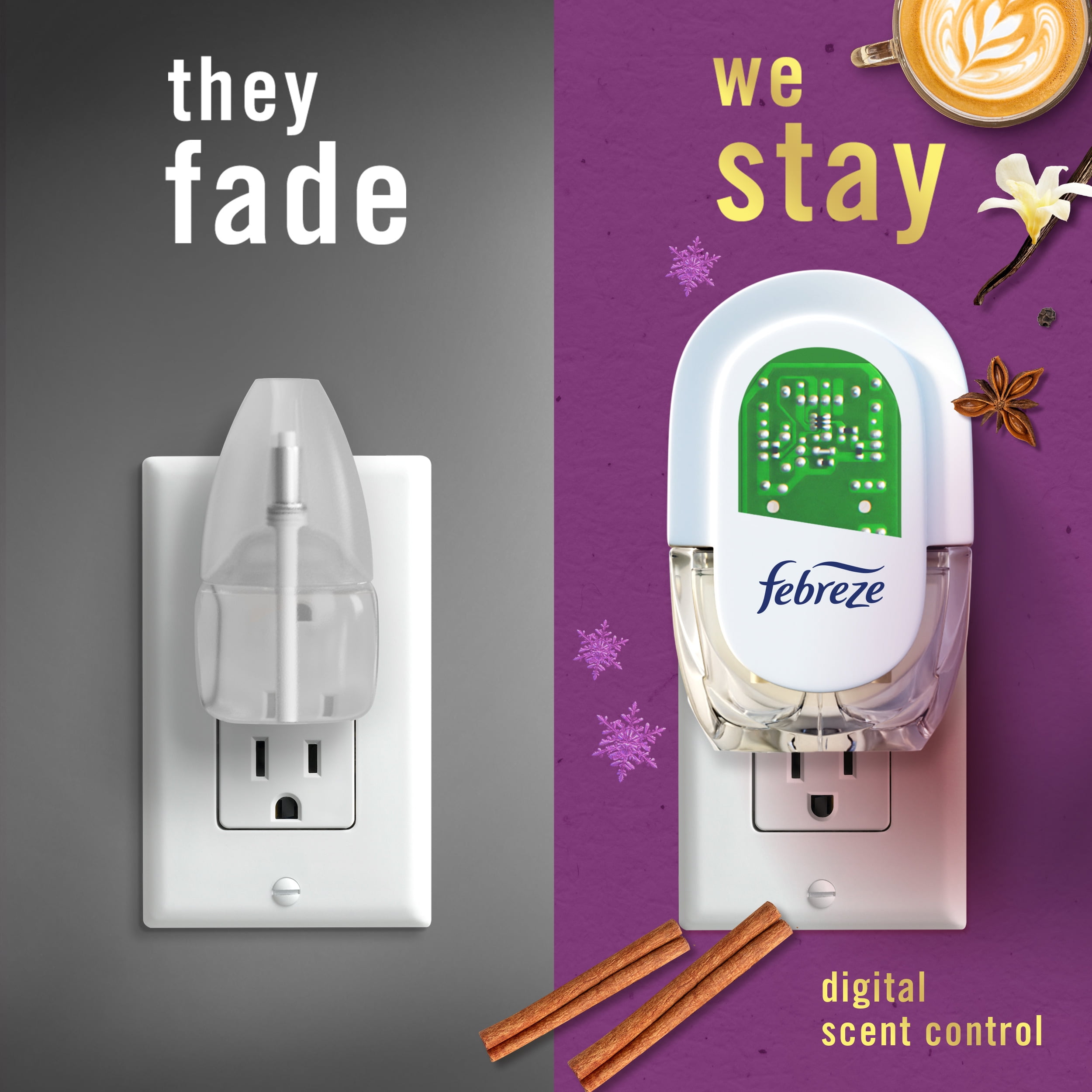 (3 pack) Febreze Plug In Air Freshener, Odor-Fighting Scented Oil Refill, Cuddle Weather, 2 Refills