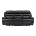 thumbnail image 3 of Lexicon Hancock Leather Power Double Reclining Sofa in Black, 3 of 7