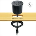 thumbnail image 3 of Power Grommet with USB for Desktop Desktop Power Data Outlet with 2 AC Outlets and 2 USB Ports Black A US Plug 2USB, 3 of 6