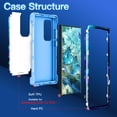 thumbnail image 2 of Casetego for Samsung Galaxy S24 Ultra 5G Case Shockproof Three-Layer Heavy Duty Hybrid Sturdy High Impact Protective Cover Girls Women Case,Blue Butterfly, 2 of 7