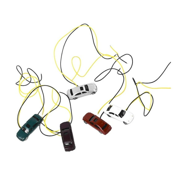 JWQFBC 1/150 Scale Miniature Lighted Cars Figure for N TT Architecture Diorama Train