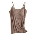 thumbnail image 5 of HOCIRET Tank Tops with Built in Bra for Women Adjustable Spaghetti Strap Cami Sleeveless Summer Tops Khaki XL, 5 of 5