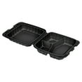 thumbnail image 5 of Thermo Tek 28 oz Black Mineral-Filled Plastic Clamshell Container - 3 Compartments - 8" x 8" x 3" - 100 count box, 5 of 10