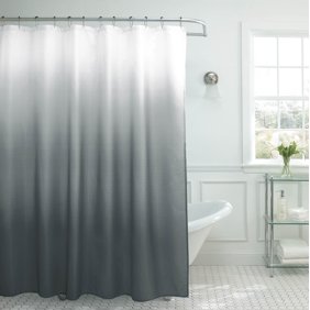 Polyester Waffle Weave Plaid Bathroom Shower Curtain Waterproof