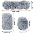 thumbnail image 3 of Unique Bargains Universal Winter Warm Faux Fur Car Steering Wheel Cover with Handbrake Cover Gear Shift Cover Set Gray, 3 of 5