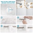 thumbnail image 5 of No Hook Shower Curtain, Modern Minimalist Art Shower Curtains for Bathroom with See Through Top Window, Rustic Boho Leaf Stripes Simple Orange Waterproof & Washable Bath Curtain Standard 72"x72", 5 of 9