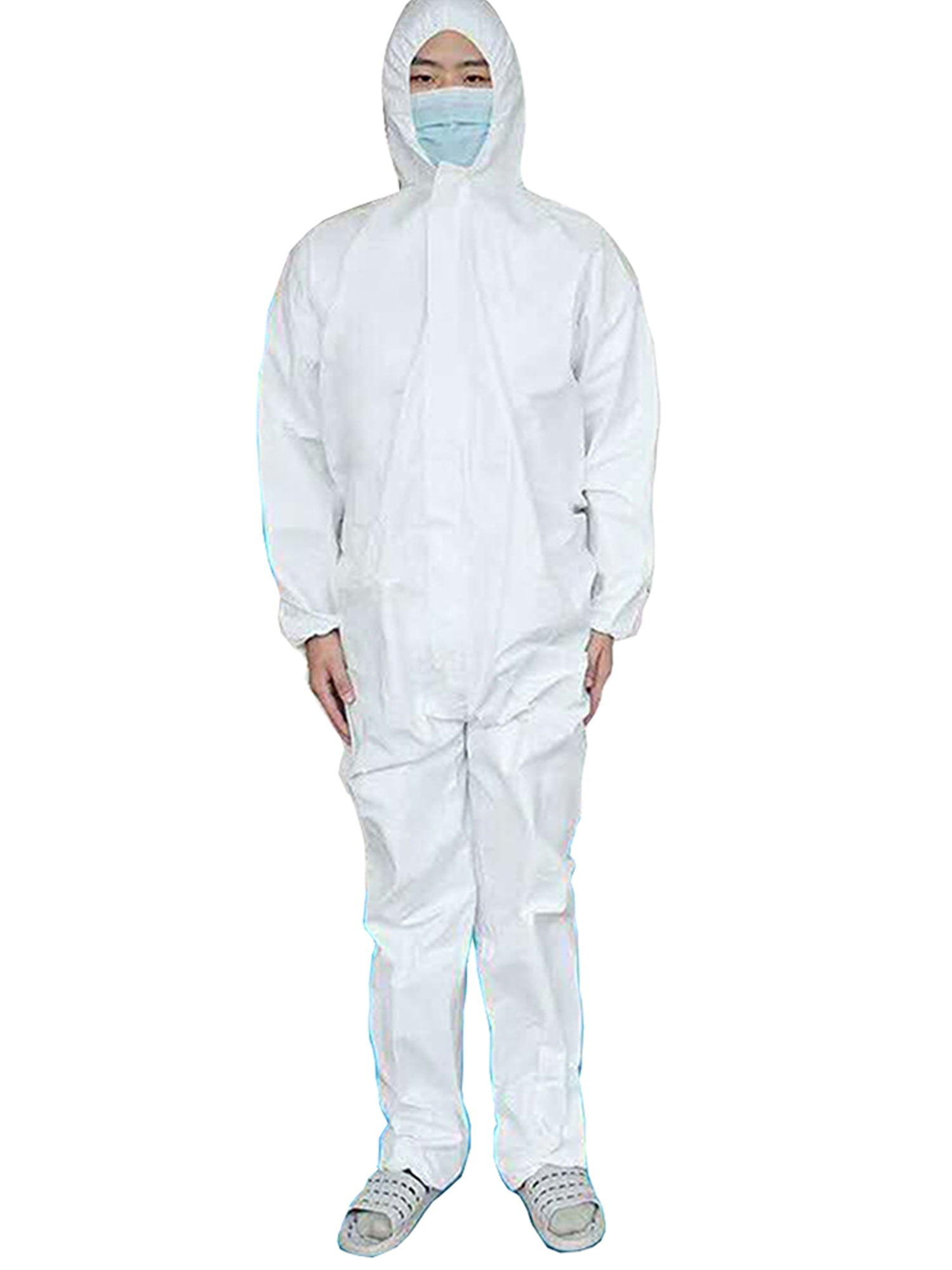 Pudcoco Pudcoco Disposable Medical Coat Lab Jacket Blue White Romper Loose Breathable