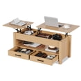 thumbnail image 4 of 47.2 Inch Lift Top Coffee Table, Adjustable Height Wooden Center Table with 2 Drawers, Hidden Compartment and Open Shelf for Living Room Home Office, 4 of 9