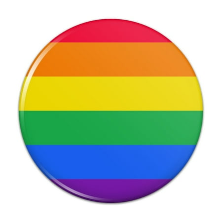 Pride Rainbow Button - Rainbow Pride Gay Lesbian Contemporary Kitchen Refrigerator Locker Button Magnet - 1