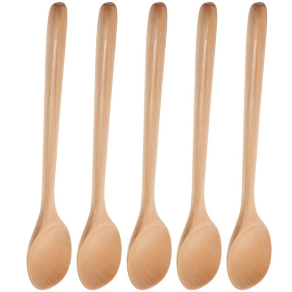 unbranded  5 Pcs Measuring Cups and Spoons Long Handle Wooden Elegant