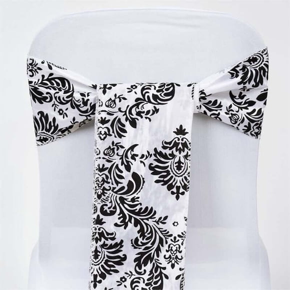 Reliable Efavormart 5 Pack | Black/White Taffeta Damask Flocking Chair Tie Bow Sashes | 6"x108" Black - Suitable for a Variety of irrigation needs