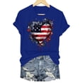 thumbnail image 4 of TOWED22 American Flag Patriotic T-Shirt Women 4th of July Gift Shirt USA Flag Stars Stripes Graphic Short Sleeve Casual Tops(Blue,M), 4 of 6
