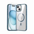 thumbnail image 1 of Chenchen for iPhone 14 Plus & iPhone 15 Plus Case Clear with Screen Protector, Compatible with Magsafe, Anti-Yellowing, Military-Grade Protection, Shockproof Slim Magnetic Phone Case Cover, Clear Blue, 1 of 1