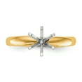 thumbnail image 4 of Solid 14k Yellow and White Gold Engagement Ring Solitaire Two Tone 1/2ct. Medium-Weight Comfort Fit 6-Prong with CZ Cubic Zirconia Size 8, 4 of 8