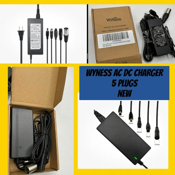 AC DC CHARGER 42V Charger 5 Plugs 36V Lithium Battery 5.5mm 8mm 12mm 17mm ATL