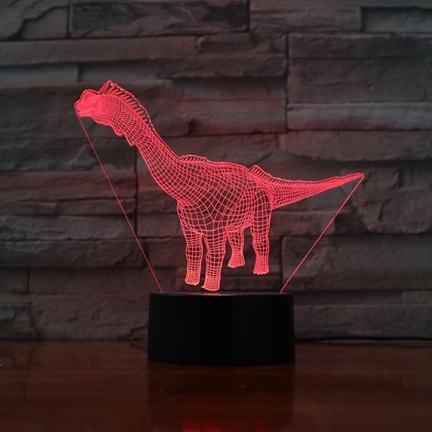 Lámpara LED de ilusión 3D con luz nocturna, dinosaurio Tanystropheus