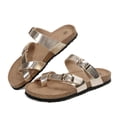 thumbnail image 2 of Bocca Women Adjustable Slide Sandals Gold Summer Flip-Flops Ring Open Toe 6M, 2 of 6