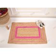thumbnail image 4 of Area Rug Natural Jute Hand Braided Rug Pink Scalloped Rectangle Rug, 4 of 5