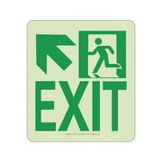 National Marker NYC Wall Mont Exit Sign Up Left 9X8 Rigid 7550 Glo Brite MEA Approved 50R-6SN-UL