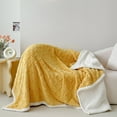 thumbnail image 2 of Xuniizn Soft Blankets, Throw Blanket for Couch, Flannel Sherpa Blanket Fleece Blanket for Adults, Cozy, Plush, Thicken, Reversible, Machine Washable, Yellow, 2 of 5