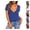14# Blue, variant on Sexy Tops for Women Deep V Neck Shirts Summer Low Cut Top Short Sleeve Tshirts Trendy Clothes Fashion Clothing White L