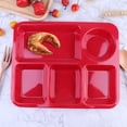 thumbnail image 4 of Plat Séparateur en Plastique Compartiments Divisés Plateau à Riz Anti-Chute Vaisselle Pratique pour la Maison (Rouge), 4 of 6