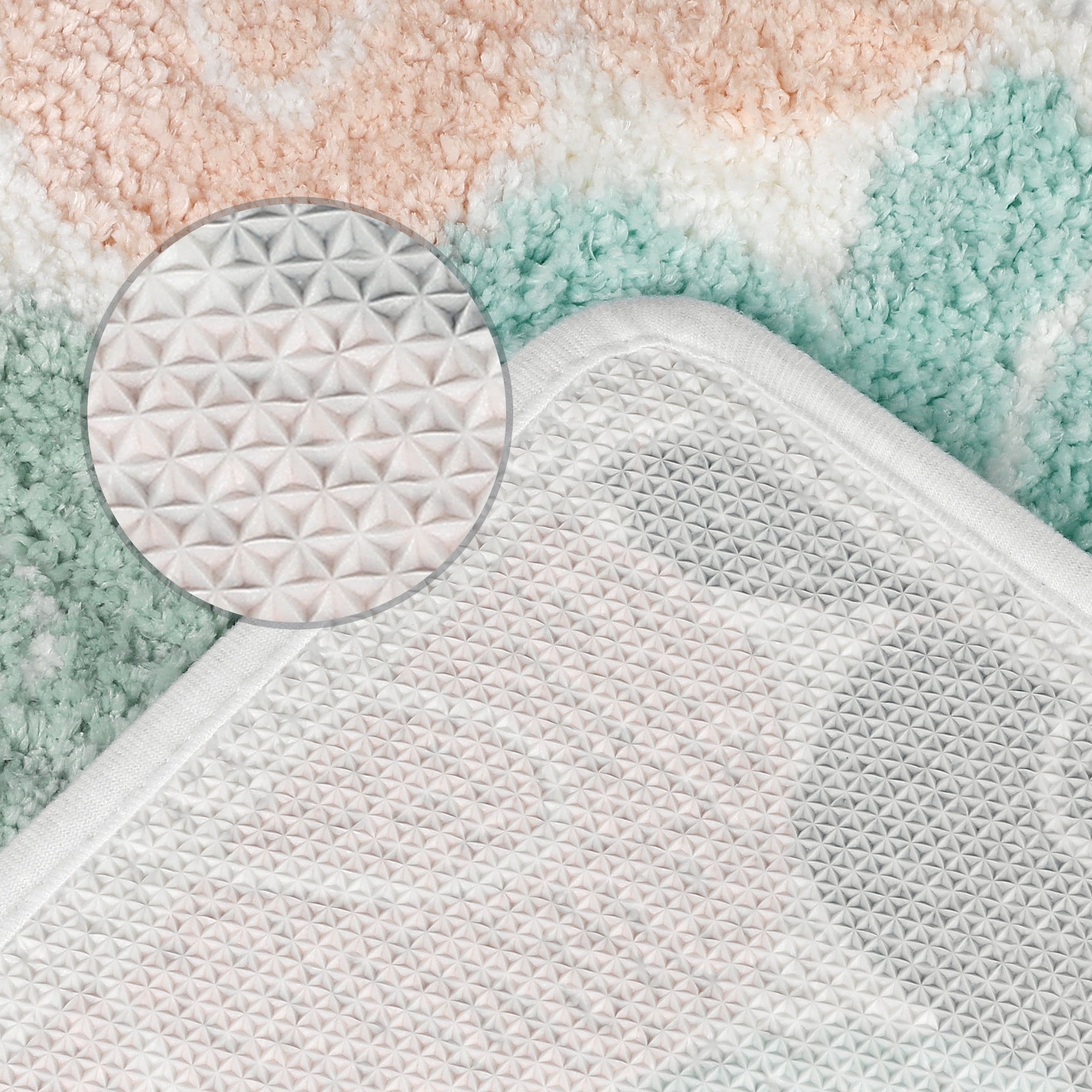 Unique Bargains Non Slip Bath Rugs Absorbent Fluffy Soft Microfiber Bathroom Floor Rug Flower 16" x 24"