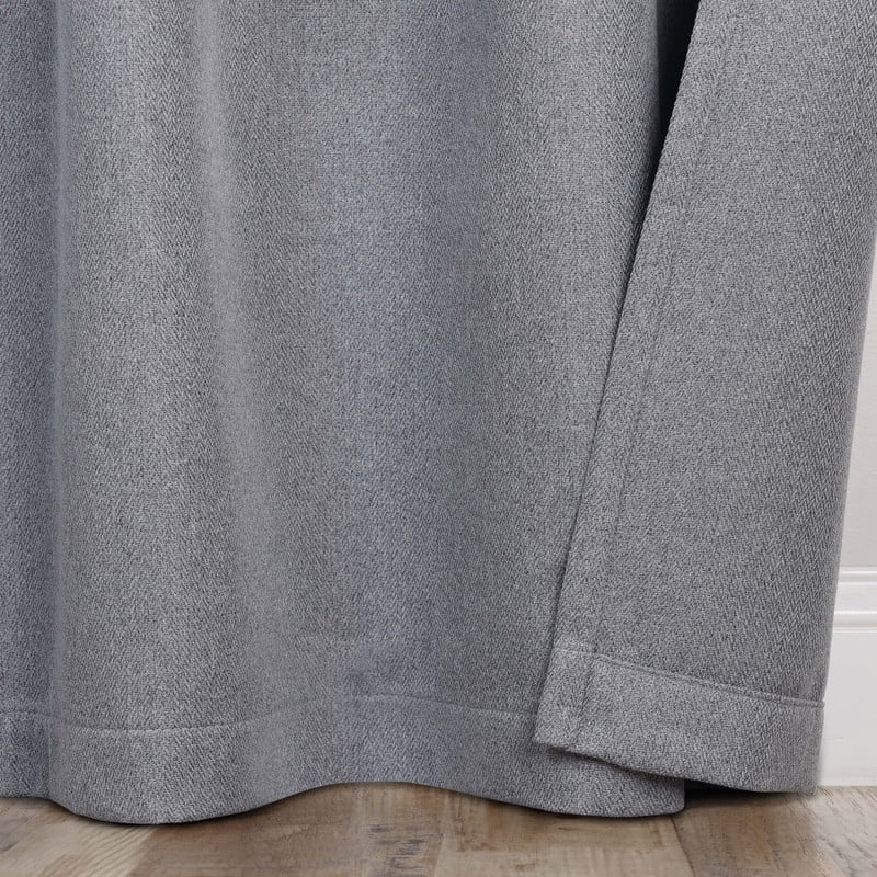 Superior Nyan 100% Blackout Curtains Set of 2, Grommet Header Curtain Panel Pair, Grey, 52"W x 108"L