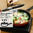 thumbnail image 4 of Tempered Glass Lid Multi-size for 10"11"12" Frying Pans, Clatine Replacement Cover Rubber Rim for 10 11 12 inch Cookware, Skillets, Cast Iron, Cast Alluminium Pans, 26CM 28CM 30CM, Black, 4 of 10