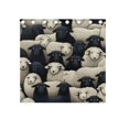 thumbnail image 5 of Sheep White Black Curtain Black Out Thermal Insulation Curtains Aesthetic 54 Inch Length for Bedroom Living Room 2 panels set, 5 of 5
